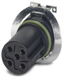 Socket, 5 pole, SMD, screw locking, straight, 1418635