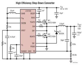 Wide Operating Range, Valley Mode, No R Synchronous Step-Down Controller