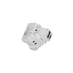 Ładowarka USB-A, USB-C Keystone 5V/3A PD20 Biała