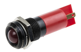 Lampka kontrolna do montażu panelowego 12V ac/dc, czerwona 16mm LED Końcówka lutownicza RS PRO