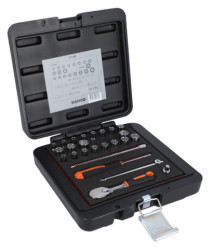 Zestaw nasadek z gniazdem czworokątnym rozmiar napędu 1/4 cala elementy: Bahco