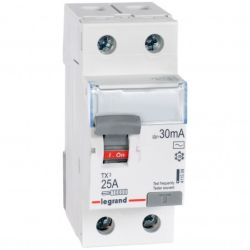 Wyłącznik różnicowoprądowy RCD 1-fazowy 25A 30mA typ AC 2-biegunowy 2P (230V AC) 2-modułowy TX3 Legrand