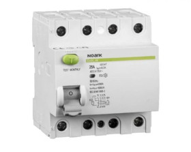 Wyłącznik różnicowoprądowy 4P 25A 30mA typ AC 6kA Ex9L-N