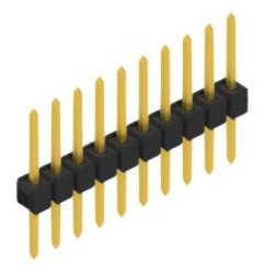 Pin header, 10 pole, pitch 2.54 mm, straight, black, 10046360