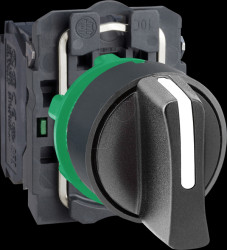 XB5AD53 Selector switch, 3 positions, M latching, L + R momentary, 2S.