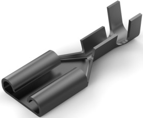 Uninsulated flat plug sleeve, 6.35 x 0.81 mm, 0.32 to 0.82 mm², AWG 22 to 18, brass, tin-plated, 41969-2