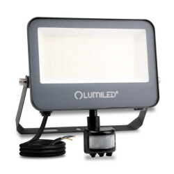 Naświetlacz LED LUMILED TRINOX 50W 5500lm CCT IP65 Szary Czujnik Ruchu i Zmierzchu Klasa E 3 Lata Gwarancji