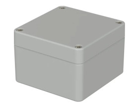 PC enclosure, (L x W x H) 82 x 80 x 55 mm, light gray (RAL 7035), IP66, 02210094