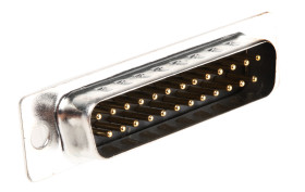 Złącze D-Sub 25-pinowe Męski Proste Montaż na kablu raster 2.77mm Złoto na niklu