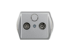 TREND Gniazdo antenowe RTV przelotowe 12dB srebrny metalik 7G12P KARLIK