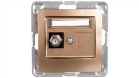 Impresja Gniazdo Antenowe Pojedyncze Typu F Złoty Metalik Gpa-1Yf/M/28