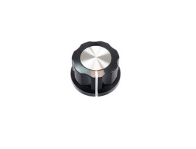 Pokrętło potencjometru oś: 6.35mm średnica: 20mm Wałek okrągły Czarny Vishay