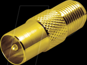 FF18GL IEC (coax) plug > F-socket
