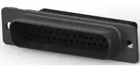 D-Sub plug, 44 pole, high density, unequipped, straight, crimp connection, 1658672-1