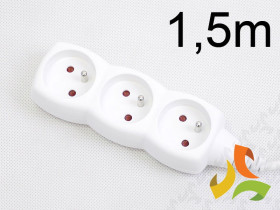 Przedłużacz elektryczny 3 gniazda z uziemieniem, 1,5m P0311 EMOS