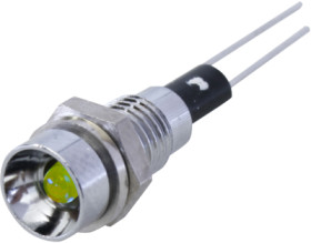 Signal light, yellow, 20 mcd, Mounting Ø 6 mm, pitch 2.54 mm, LED number: 1, 2662.8071
