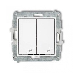 ICON Mechanizm łącznika podwójnego schodowego biały mat 25IWP-33