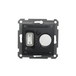 Regulator temperatury 2-biegunowy (16A), czarny antracyt, Sedna Design i Elements SDD114506