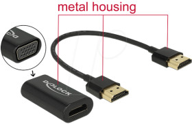 65667 Adapter HDMI-A male &gt; VGA female Metal Housing with 15 cm cable