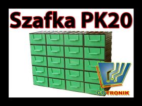 PK20 Szafka z tworzywa sztucznego (polipropylen) zawierająca 20 kolorowych szufladek