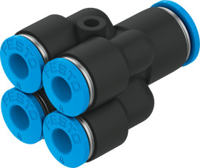Złączka pneumatyczna Wciskane 4 mm Wciskane 4 mm Festo Adapter rozgałęźny podwójny do rur