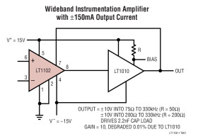 High Speed, Precision, JFET Input Instrumentation Amplifier (Fixed Gain = 10 or 100)