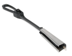 Uchwyt odciągowy 1kN do kabli płaskich (4x8 mm), metalowo-plastikowy, otwierany