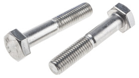 Śruba z łbem sześciokątnym gwint M10 55mm skok 1.50mm Stal nierdzewna Sześciokątny RS PRO