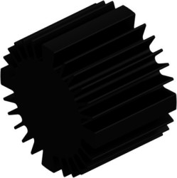 LED heatsink, (L x Ø) 50 x 70 mm, 2.3 to 1.15 K/W, black anodized, 10021467
