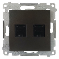 Gniazdo komputerowe RJ45 kat. 6 podwójne antracytowe D62.01/48 Kontakt Simon54