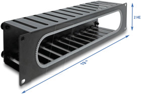 67279 19" 2U Cable Management Routing Panel with opening and edge prot