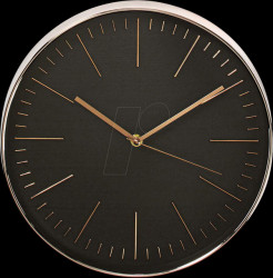 CLWA013PC30BK Wall clock, diameter: 300 mm, plastic, rose-gold/black