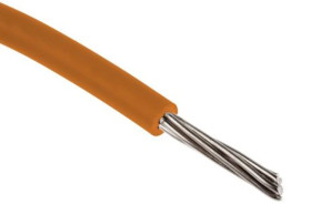Przewód jednożyłowy linkowy, Przewód instalacyjny, 0,13 mm², 7/0,16 mm, 26 AWG, PVC, 300 V, Pomarańczowy, dł. 100m, RS