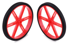 Pololu Wheel for Standard Servo Splines (25T, 5.8mm) - 90×10mm, Red, 2-Pack