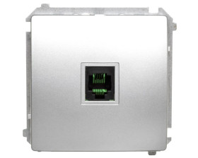 Simon Basic Gniazdo telefoniczne RJ11 uniwersalne pojedyncze srebrny mat BMTU.01/