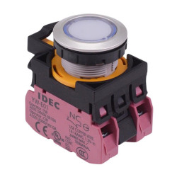 CW4L-A1E02Q4PW White 24V illuminated Maintained Push Button Switch 2NC IP65 IDEC