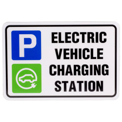 Kaspa A4 Size 11g Aluminium Sign Non-reflective &quot;EV charging station&quot;