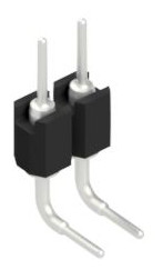 Pin header, 2 pole, pitch 2.54 mm, angled, black, 10042991