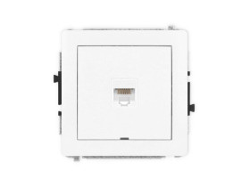 DECO Mechanizm gniazda komputerowego pojedynczego 1xRJ45, kat. 5e, 8-stykowy, bez pola opisowego biały mat 25DGKBO-1 KARLIK