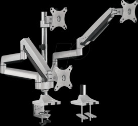 BP0052 Triple monitor mount, 13-32", aluminum, 2x gas spring