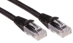 Kabel kategorii 6, Czarny, Wtyk RJ45/męski RJ45dł.: 1m, mat. koszulki: LSZH