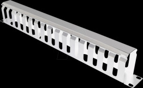 26990302 19" front panel 1 U, grey, with marshalling duct 40 x 60 mm