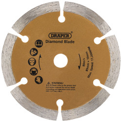 Draper 25976 89mm Diamond Blade for Draper Storm Force&#xAE; Mini Plunge Saw