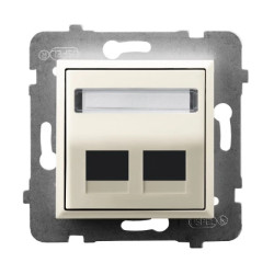 ARIA Obudowa gniazda podwójnego typu Keystone skośna ecru GPK-2US/p/27
