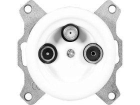 Gniazdo antenowe TV-SAT Retro ceramic bez ramki, białe