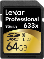Karta SD SDXC, 64 GB SLC, Lexar Professional 633x