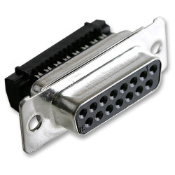 MH MH10576 D-SUB Receptacle 180&#xB0; 15 Pins Cut &amp; Clip 1pc