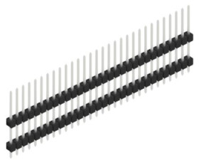 Pin header, 30 pole, pitch 2.54 mm, straight, black, 10051106