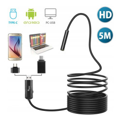 Endoskop - kamera inspekcyjna 5,5mm 5m Android USB-A / micro-USB / USB-C z OTG oraz Windows