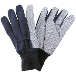 Kent &amp; Stowe 70105421 Navy Jersey Cotton Grip Gloves - Men&#x27;s Large